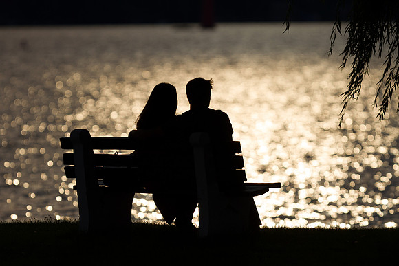 Lovers on a bench