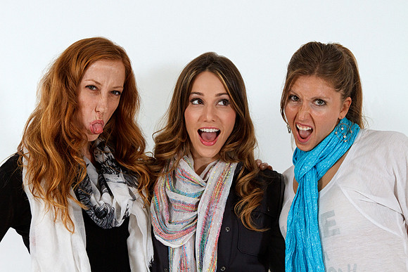 TV personality Stuart Brazell, and a couple of her friends having a little fun