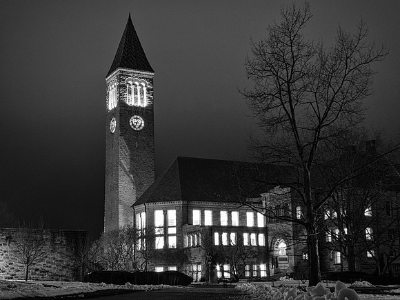 The clock tower dressed up for Valentines Day