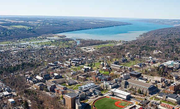 A recent aerial photograph of mine.  In the foreground, Cornell University, then Ithaca NY, and Cayuga Lake.