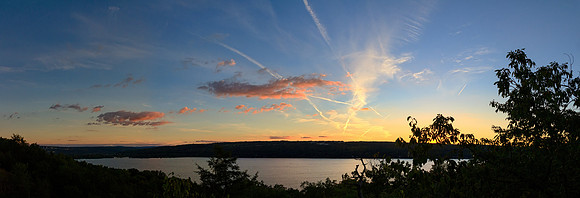Panorama of Cayuga Lake at sunset on 9/26/13