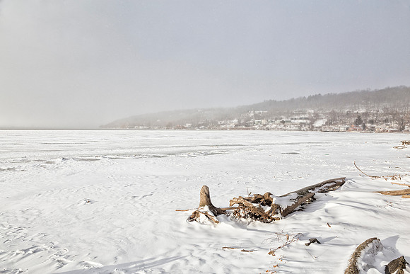 A frozen Cayuga Lake
