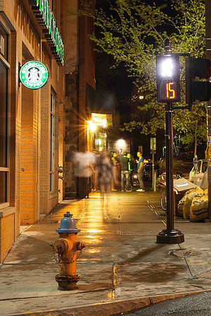 Collegetown at night