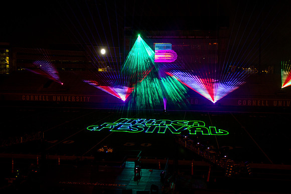 Cornell Homecoming 2013 laser/fireworks show